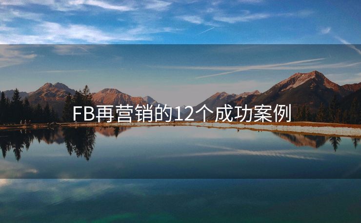 FB再營銷的12個成功案例