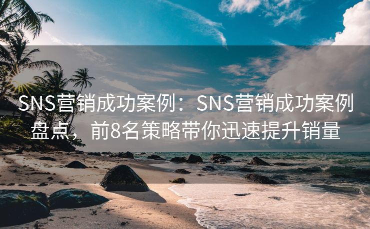 SNS營銷成功案例：SNS營銷成功案例盤點，前8名策略帶你迅速提升銷量