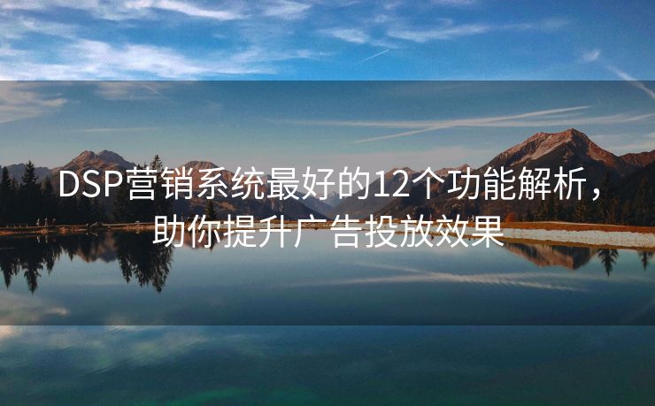 DSP營(yíng)銷(xiāo)系統(tǒng)最好的12個(gè)功能解析，助你提升廣告投放效果