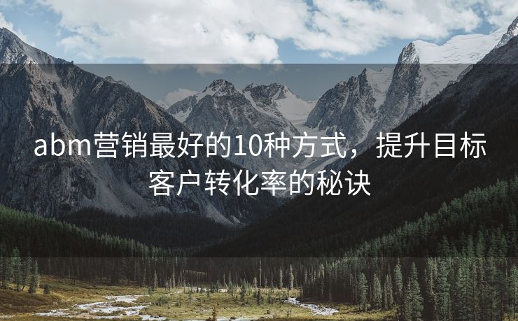 abm營(yíng)銷最好的10種方式，提升目標(biāo)客戶轉(zhuǎn)化率的秘訣