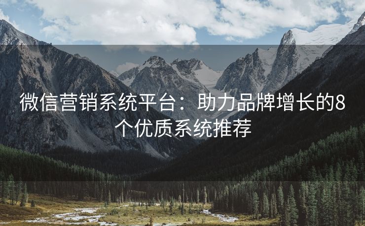 微信營銷系統(tǒng)平臺：助力品牌增長的8個優(yōu)質(zhì)系統(tǒng)推薦