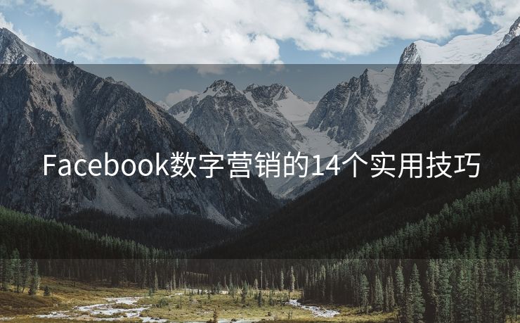 Facebook數(shù)字營銷的14個(gè)實(shí)用技巧
