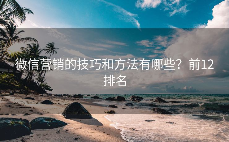 微信營銷的技巧和方法有哪些？前12排名