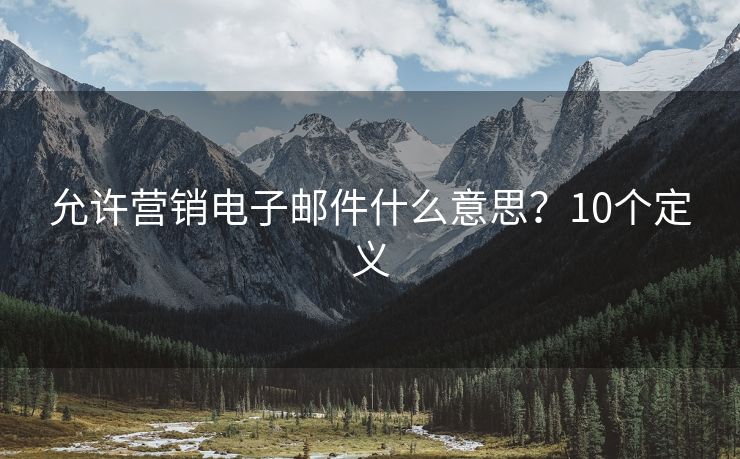 允許營銷電子郵件什么意思？10個定義