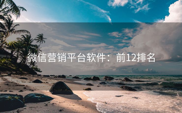 微信營銷平臺軟件：前12排名